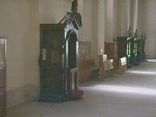 The confessionals located inside the Monastery of Montevergine.