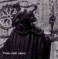 San Domenico Statue covered in snakes