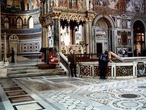The high altar and confessio located in the Basilica di San Paolo fuori le mura