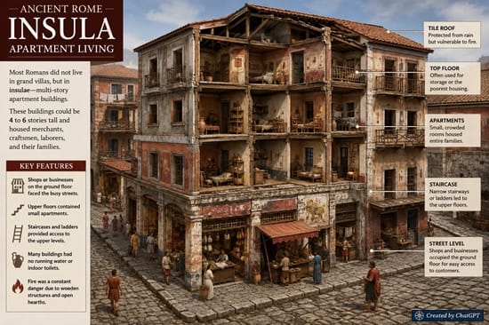 Insula - Multi-Story Apartment Building in Ancient Rome